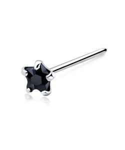 Prong Set Stone Silver Straight Nose Stud NSKA-115